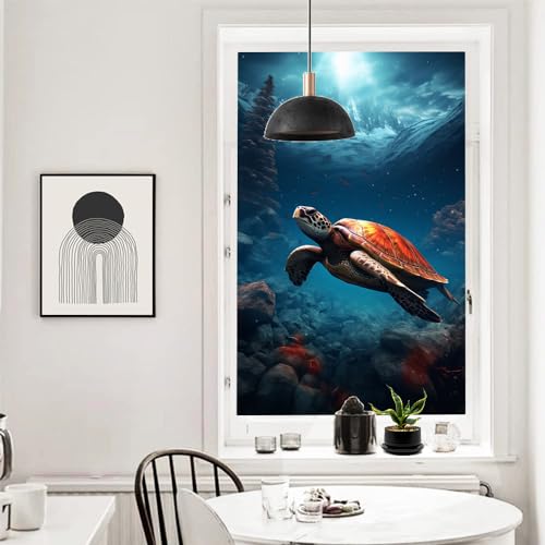 Vinilo para ventana con diseño de tortuga moderna 17.7x23.6 pulgadas miniatura 6