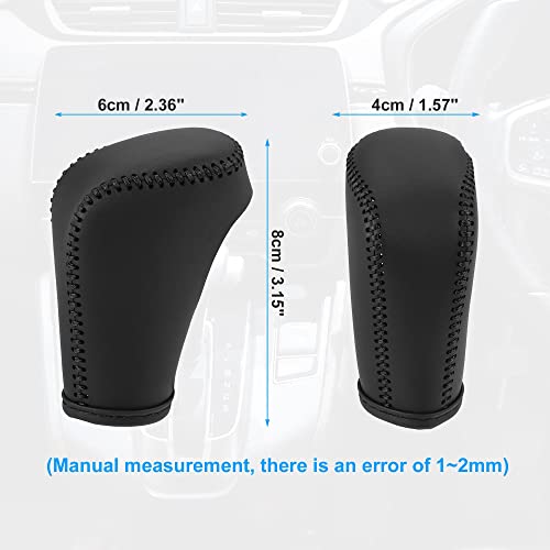 X Autohaux Black Car Interior Faux Leather Gear Shifter Shift Knob Cover Transmission Shift Boot Lever For Honda Accord 2018-2022 Black Stitches #TOP5