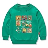 [NCWSDW] 子供服 春秋 スウェット 長袖 クルーネック 男の子 女の子 綿100% キッズ 薄手 カジュアル 小学生 トップス プレゼント グリーン 150CM