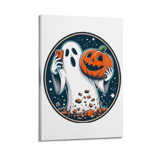 Poster d'Halloween fantôme citrouille pour créer une ambiance automnale cocooning