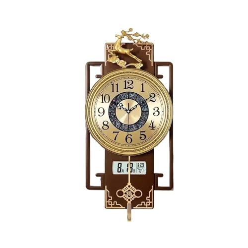 Horloge murale chinoise moderne grand cadran pour déco salon et chambre