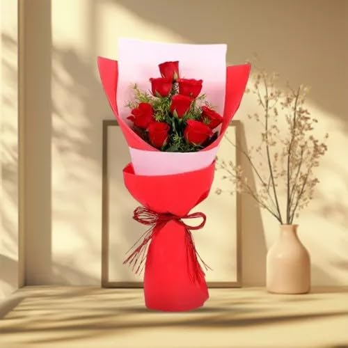 Exotic Dutch Roses Tissue Wrapped Bouquet For Anniversary Gift, Birthday Gift, Wedding Gift, Congratulations Gift, Mother's Day Gift (Same Day Delivery)-image-12
