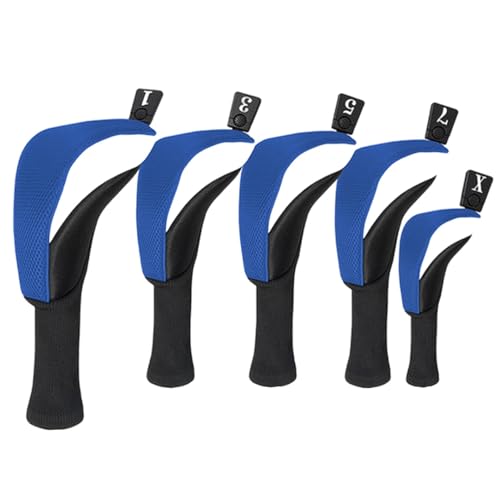 Housses de club de golf hybrides anti-poussière : lot de 5 couvre-bois noirs antidérapants
