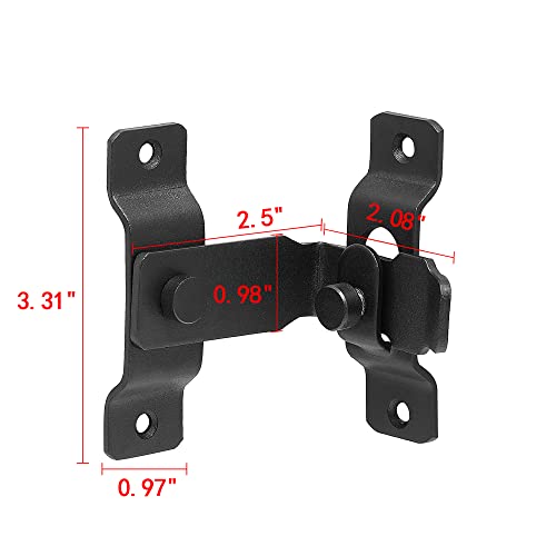 Iniret 2 Packs 90 Degree Flip Barn Door Lock,Protect Privacy-Security Gate Latch,Hook Lock Latch For Barn,Sliding Door Antique Lock Gate Latches Wine Cabinet Closet Door Latches. (Matte Black) #TOP1