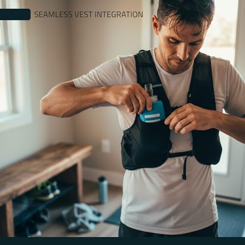 Image of FITLY Soft Flask - 12 oz (350 ml)- Shrink As You Drink Pocket Soft Water Bottle for Hydration Pack /Running Vest- Folding Water Bottle for Running, Hiking, Cycling - Ski Water Bottles (FLASK350)