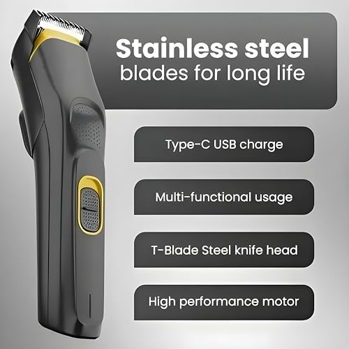 Image of Hair Trimmer for Men AT-509 Professional | 90 Min Run Time | Beard, Body Hair Cutting Machine For Man | Type - C Fast Charging | Adjustable Combs | Men's Beard Finishing Battery Powered