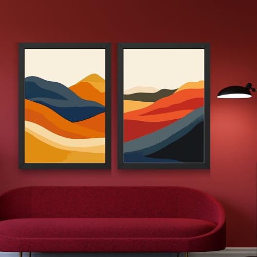 Image of CRAFT QUEST Set of 2 piece of Wall Art poster Frame Painting for Wall Decoration With Acrylic Glass, living room, Home Office, Restraunt (Black, 10 X 13 Inches)