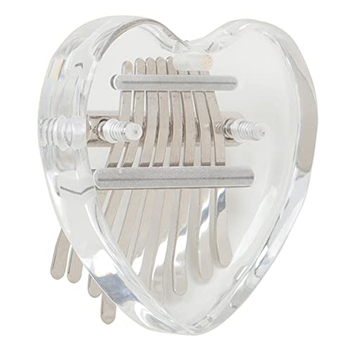 BESPORTBLE Heart Shape 21-key Kalimba Mini Instrument Acrylic Symmetry Piano for Kids Portable Music Toy