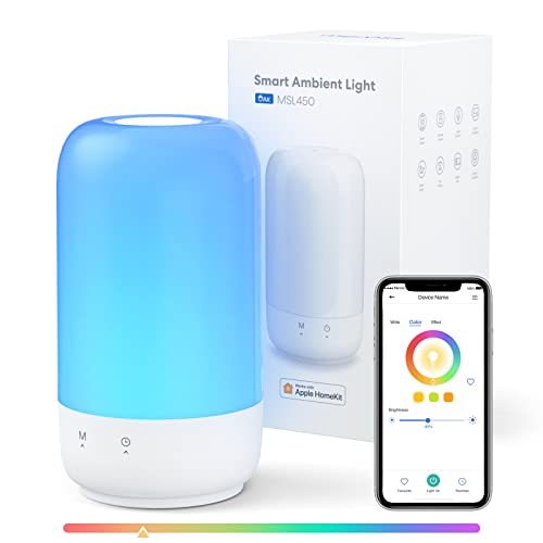 Meross Smart Lamp WiFi Table Lamp Compatible with Apple HomeKit, Alexa, Google Home, Bedside Touch Lamp RGBWW Color Voice Remote app Control (2.4GHz WiFi Only)