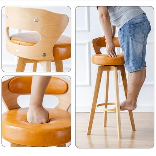 Tabouret de bar rétro bois pour comptoir de café et coin repas convivial - 4