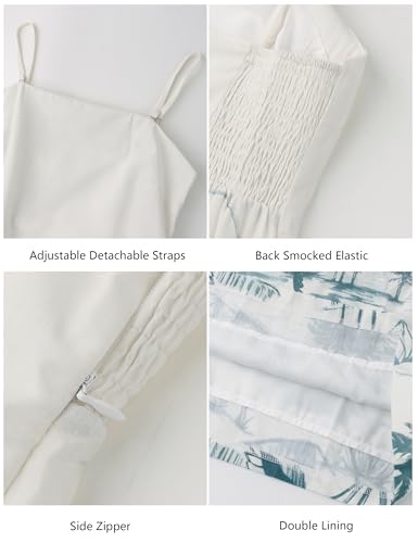 Image of TERIVEEK Women Strapless Linen Tube Mini Dress Summer Boho Beach Sundress