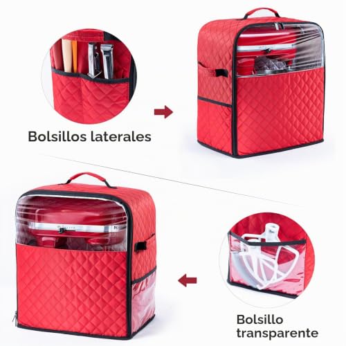 Funda para batidora amasadora de pedestal compatible con KitchenAid 4,7L 3