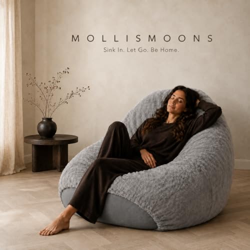 Mollismoons Bean Bag XXXL Size, Light Grey - Image 3