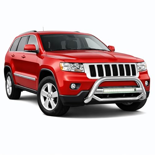 Image of Black Horse MAX BEACON Bull Bar No skid plate Stainless Steel Compatible with 11-21 Grand Cherokee (Excl.Limited X,High Altitude,Summit,SRT, SRT8,Trackhawk&Trailhawk)|11-13 Durango-MAB-JEB9206S