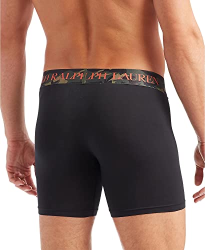 POLO RALPH LAUREN Men`s Microfiber Boxer Briefs 1 Pack (P_Black(LMB4HR-A74F)/Camo, Small)2