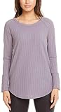 CHASER Ladies' Long Sleeve Waffle Thermal Tunic Sweater Top (Small, Purple)