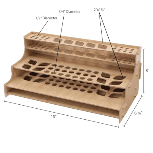 Image of HG Art Concepts Mezzo Artist Drawing Rack - Wood Grain Laminate Multi Layer Desk Stand Professional Storage Display Organizer for Pens, Pencils, Drafting and all other Drawing Tools