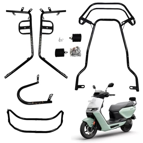 Image of RIZTA Crash Guard with Frame Slider Front and Rear Safety Guard FIT for ATHER RIZTA EV Scooter (Black /Full Set)