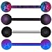 OUFER 4 PCS 14G 316L Edelstahl Purple Black Splatter Tongue Barbell Piercing JewelleryZungenpiercing Chirurgenstahl Barbell Zunge Bars