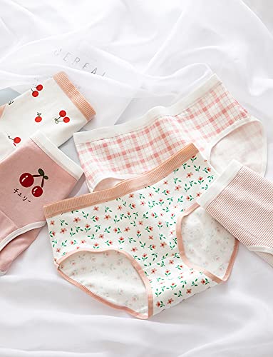 Panegy Girls Cotton Underwear with Lace Trim Soft Breathable Briefs2