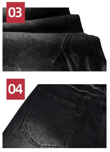 Men's Jeans Wash Baggy Vintage Straight Denim Trousers3