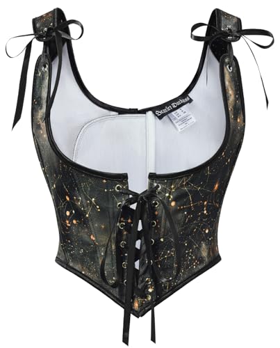 Image of Scarlet Darkness Corset Tops for Women Renaissance Underbust Corset Boned Lace Up Corsets