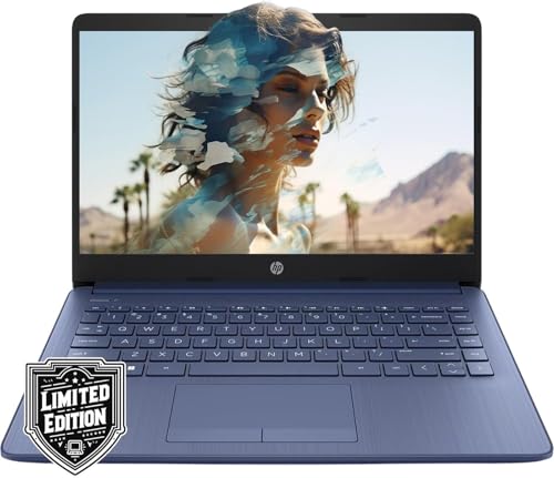 Image of HP 14 inch HD Laptop | Back to School Limited Edition with 1 Year Microsoft 365 | Intel Quad-Core Processor | 32GB RAM | 576GB Storage | Long Battery Life | Royal Blue | w /WOWPC Bundle | Windows 11