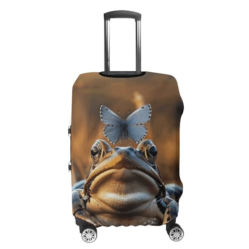 Travel Luggage Cover Elastic Suitcase Protector Anti-Scratch Washable Frogs And Butterflies Luggage Sleeve Tsa Approved Carry on Covers Baggage Cover Fits 18-32 Inch Luggages4
