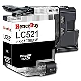 Compatible avec les cartouches d'encre Brother LC521 BK pour imprimantes Brother DCP-J1260W DCP-J1310DW DCP-J1313DW DCP-J1360DW DCP-J1460DW