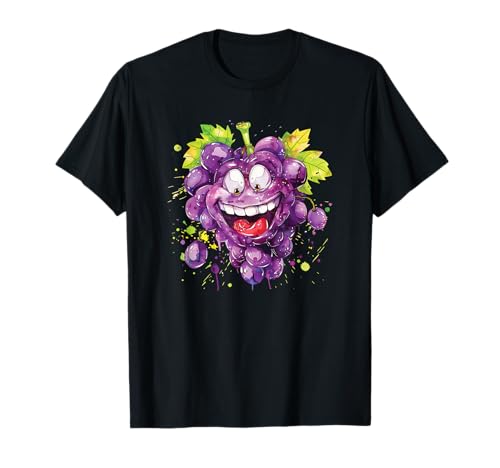 Lindas uvas felices divertidas y coloridas para los amantes de la fruta Camiseta