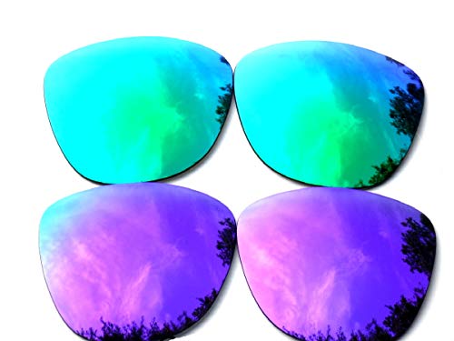 GALAXYLENSE Replacement Lenses for Oakley Frogskins Purple Green Color Polarized 2Pairs