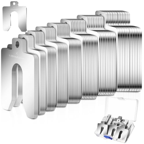 Shimeyao 80 Pcs Size C 4" X 4" Stainless Steel Slotted Shims Kit Composite