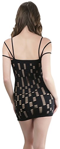 Image of ToBeInStyle Women's Stretch See Through Fishnet Novelty Mini Rave Party Dress