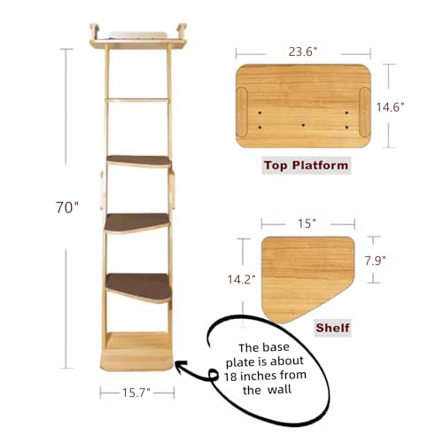 Torre para gatos de madera 70" y 6 niveles miniatura 5