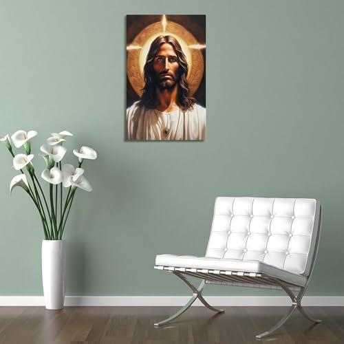 Poster chrétien de Jésus sur toile décorative de 30x40 cm - 5