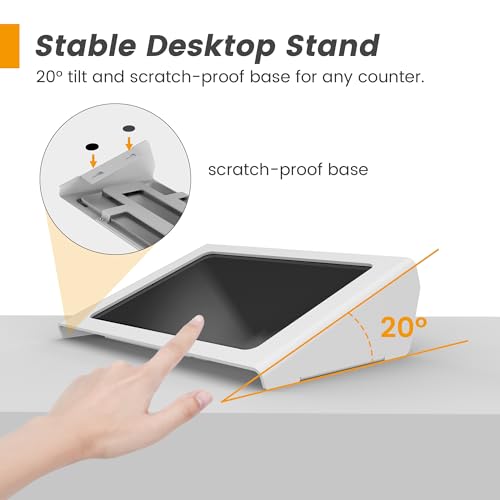 Image of Heavy Duty iPad Stand & Wall Mount 2-in-1, All-Steel with Lock & Key, 20 Tilt - Compatible with iPad 10th (10.9 inch), Pro 11 inch, Air 4 /5 (10.9 inch), Air 11 inch(M2 /M3 /M4), iPad 11 inch(A16)