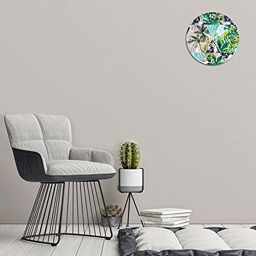 Horloge en verre Triangle de Palmiers impression moderne chic - 5