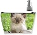 Produktbild Süße Katze Garten HD Make-up Tasche große Trapez Lagerung Reisetasche Portable Wash Kosmetiktasche Bleistifthalter Reißverschluss
