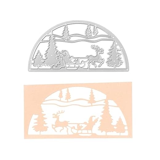 Stanzenshop Matrices de découpe en forme de traîneau en demi-cercle Hiver Noël Père Noël Renne Emporte-pièce Pochoirs Scrapbooking Cartes