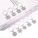 FAERLIIRY Christmas Wine Glass Charms Set of 9 Christmas Snowflake Wine Charms for Steam Glasses Markers Drink Identifiers Tags for Cups Festival Wines Tasting Party Supplies(Snowflake)