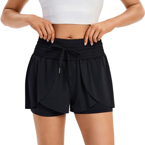 Blaosn Flowy Running Shorts for Women Gym Yoga Workout Athletic Tennis Golf High Waisted with Pockets Cute Clothes Summer