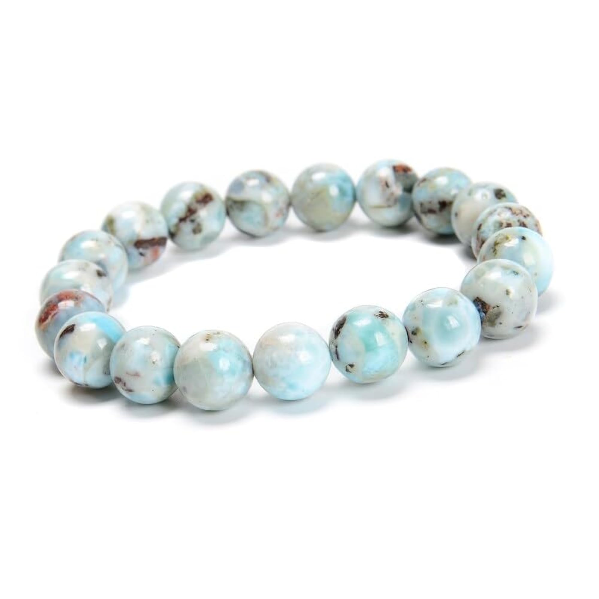 Natural Larimar Gemstone Energy Stretch Bracelet