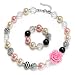 vcmart Rose Girls Cute Chunky Bubblegum Necklace and Bracelet Set Girls' Birthdays Day Gift