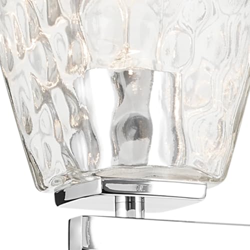 Image of Kichler Marant 4-Light Bathroom Vanity Light Fixture 33.25 inch Chrome with Clear Water Glass Shade Over Mirror for Modern Powder Room and Bathroom Lighting (33.25 inch W x 9.5 inch H), 55217CHWTR