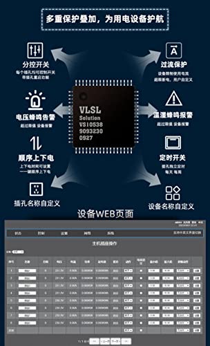 8-bit 6L-30P Smart PDU Rack-Mounted Power Distribution Unit SNMP, telnet, 485modbus-TRU-TCP Protocol