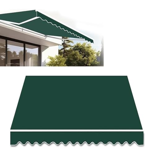 Toile pour auvent rétractable de terrasse verte 4,6x3 m en polyester imperméable