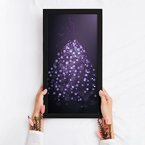 Image of Ritwika's Purple Color Abstract Wall Art of Outline Girl Shape Paintng With Frame |Perfect For Gift, Home and Office Decor | Size 7.5 x 13.5 Inch, Set of 1