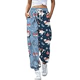 Generic Damen Chino Pants Capri-Jegging Jogginghose Trousers Jeans Sporthose Lose Freizeithose Relax Fit Damenhose Freizeithose Sweathose Sweatpants Caprihose Damenhosen Jogpants Cargohosen