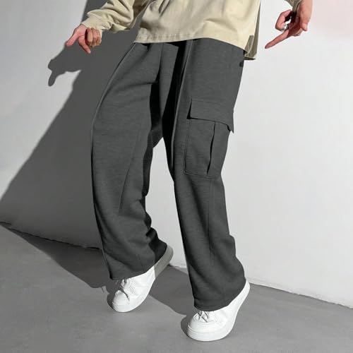 Pantalon de survêtement garçon cargo ample gris foncé 5-6 ans - 5