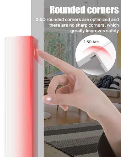 Image of ‎Frychee Wall Corner Protector, Walls Edge Protector，Self-Adhesive Wall Corner Guards,PVC Double Side Edge Protector， Furniture Stairs Guard (6, 2.5x150cm /0.98x59.1in)